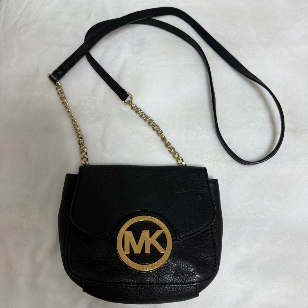 Michael Kors Black Leather Crossbody Bag